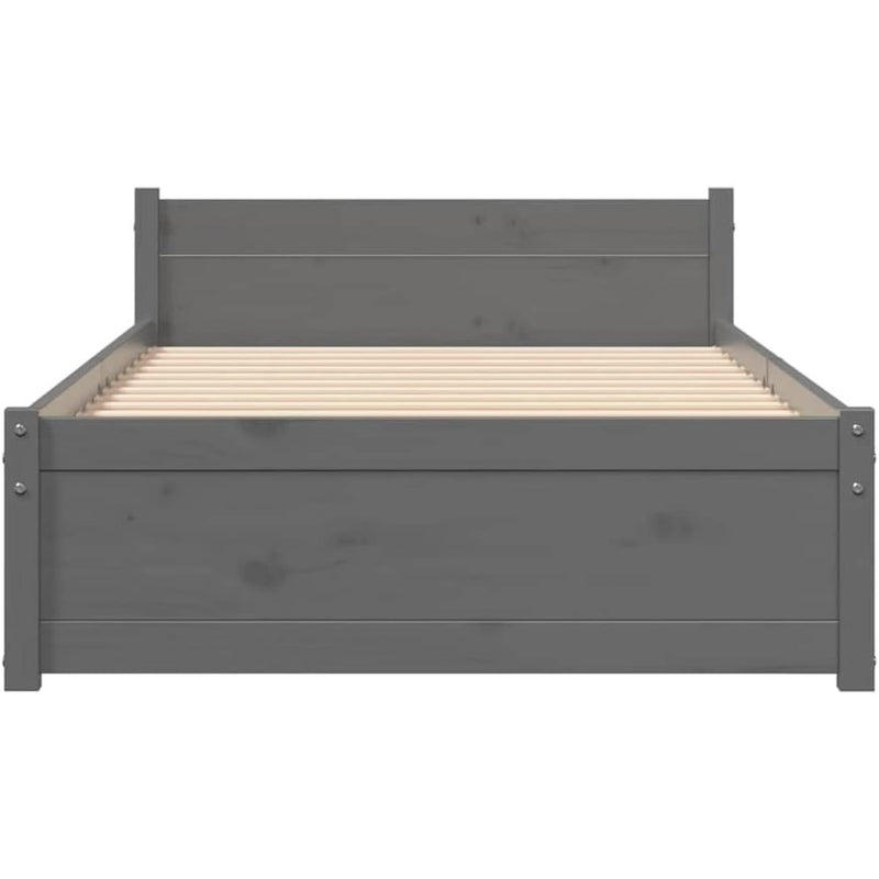 Solid Pinewood Bed Frame Wooden Bedstead with Headboard
