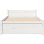 Solid Pinewood Bed Frame Wooden Bedstead with Headboard