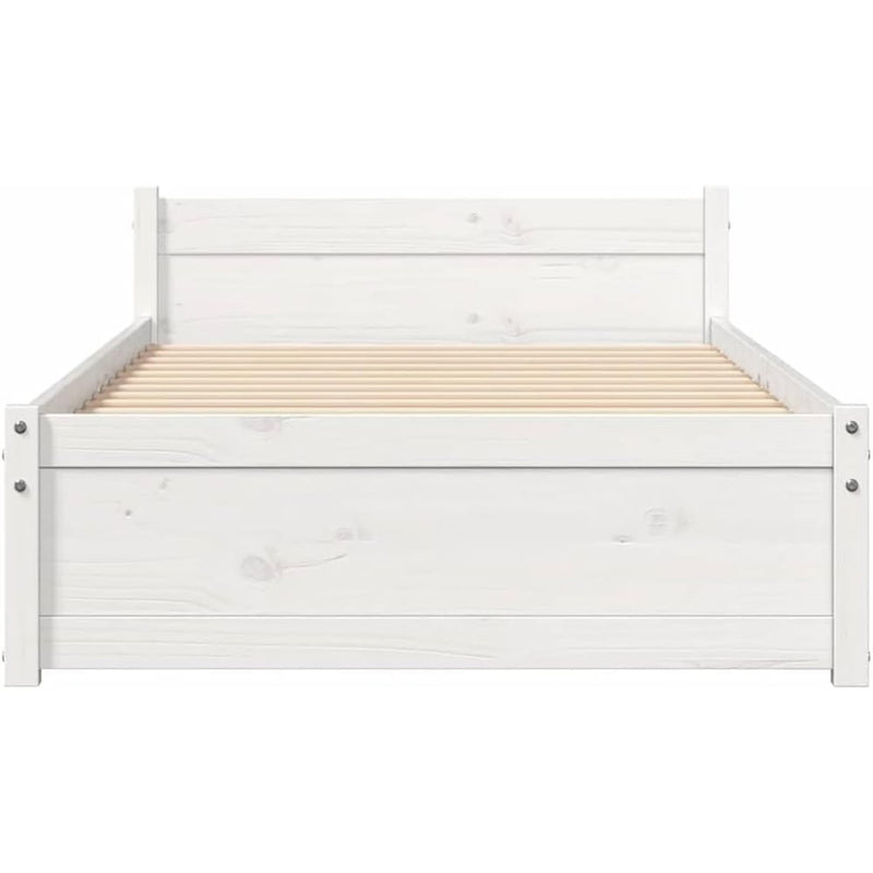 Solid Pinewood Bed Frame Wooden Bedstead with Headboard
