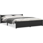 Solid Pinewood Bed Frame Wooden Bedstead with Headboard