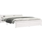 Solid Pinewood Bed Frame Wooden Bedstead with Headboard