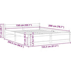 Solid Pinewood Bed Frame Wooden Bedstead with Headboard