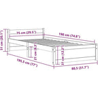 Solid Pinewood Bed Frame Wooden Bedstead with Headboard