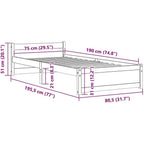 Solid Pinewood Bed Frame Wooden Bedstead with Headboard