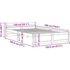 Solid Pinewood Bed Frame Wooden Bedstead with Headboard