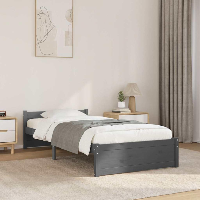Solid Pinewood Bed Frame Wooden Bedstead with Headboard