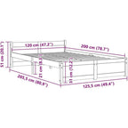 Solid Pinewood Bed Frame Wooden Bedstead with Headboard