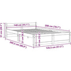 Solid Pinewood Bed Frame Wooden Bedstead with Headboard