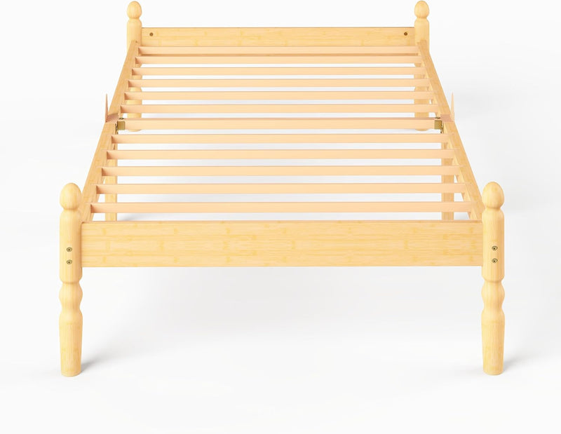 Solid Wood Bed Frame Eco-Friendly Bamboo Platform Slatted