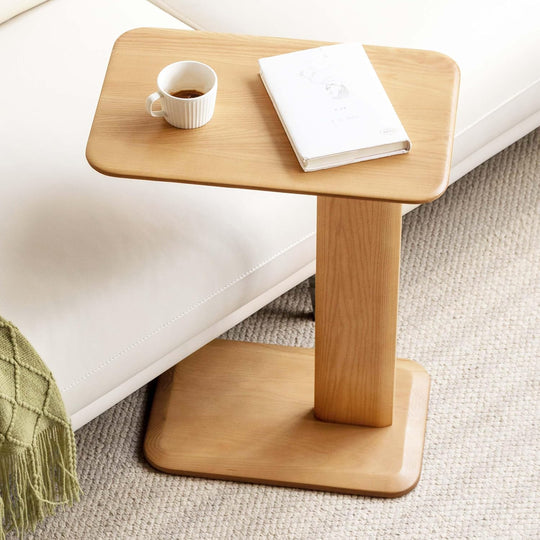 Solid Wood C Shaped Side Table