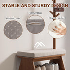 Solid Wood Coat Rack with Shoe Storage Bench