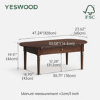 Solid Wood Coffee Table with Drawer