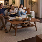 Solid Wood Coffee Table with Shelf
