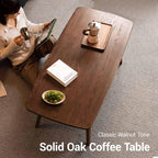 Solid Wood Coffee Table with Shelf Minimalist 2