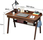 Solid Wood Computer Desk with Drawers Small Home