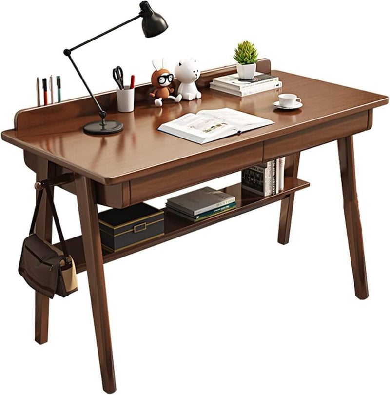 Solid Wood Computer Desk with Drawers Small Home