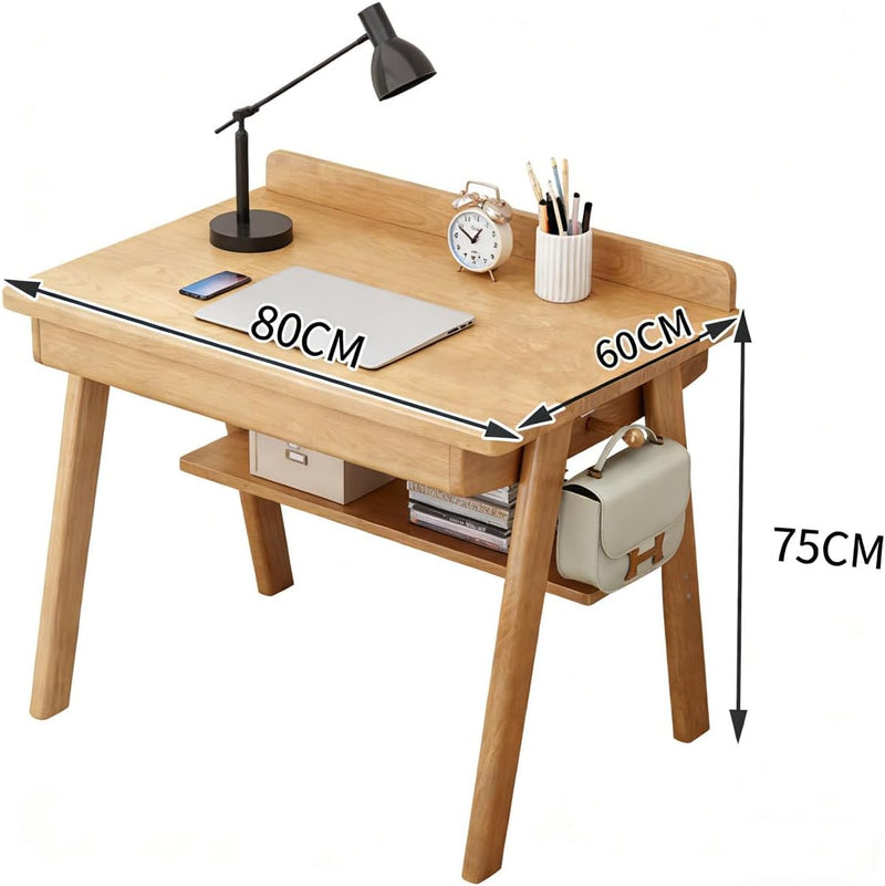 Solid Wood Computer Desk with Drawers Small Home