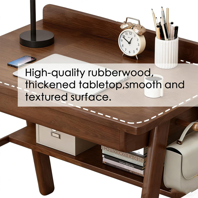 Solid Wood Computer Desk with Drawers Small Home
