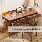 Solid Wood Computer Desk with Drawers Small Home