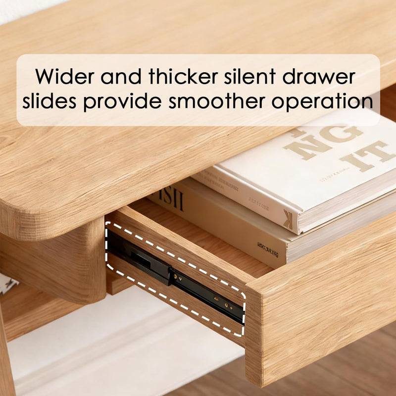 Solid Wood Computer Desk with Drawers Small Home