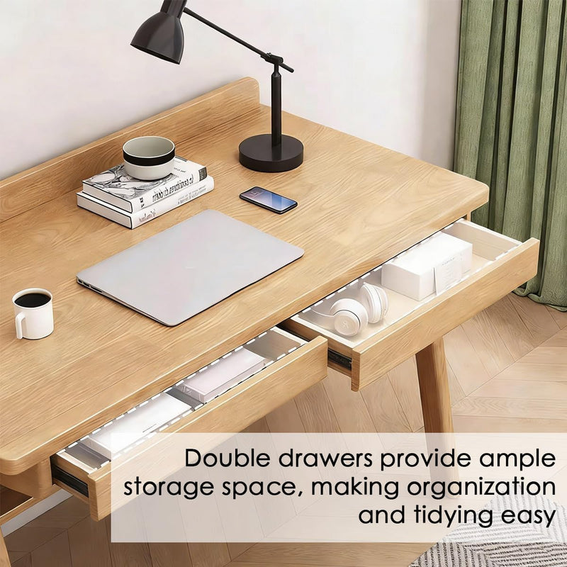 Solid Wood Computer Desk with Drawers Small Home