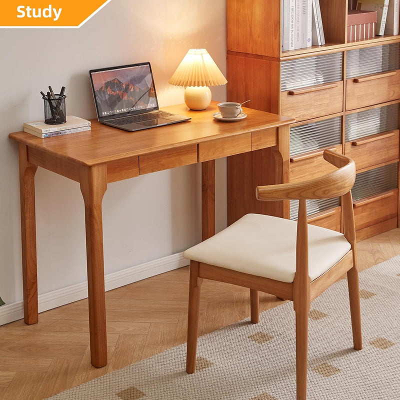 Solid Wood Desk with 2 Drawers 39in Gaming