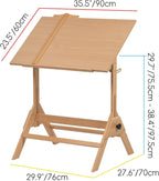 Solid Wood Drafting Table 35.5" X 23.5" Artist