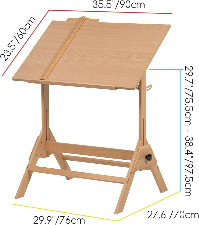 Solid Wood Drafting Table 35.5" X 23.5" Artist