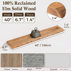 Solid Wood Floating Shelves 60CM Natural Elm Wall (Set of 2)