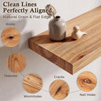 Solid Wood Floating Shelves 60CM Natural Elm Wall (Set of 2)