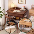Solid Wood Home Office Desk Mid-Century