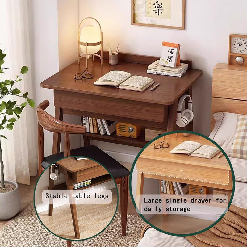 Solid Wood Home Office Desk Mid-Century