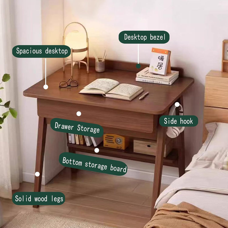 Solid Wood Home Office Desk Mid-Century