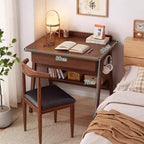 Solid Wood Home Office Desk Mid-Century