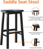 Solid Wood Kitchen Counter Bar Stool Dining Chair (Set of 2)