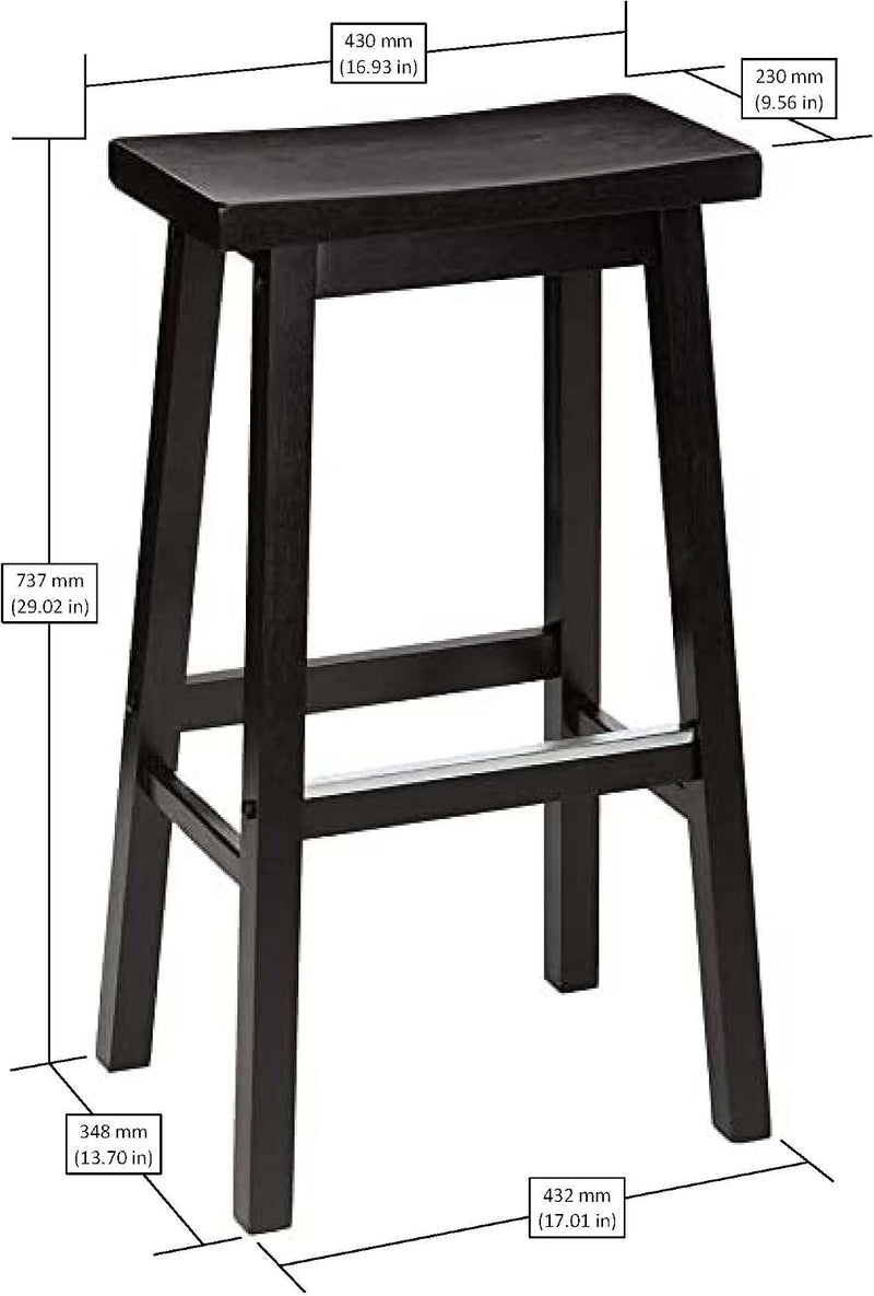 Solid Wood Kitchen Counter Bar Stool Dining Chair (Set of 2)