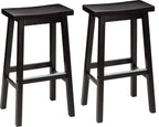 Solid Wood Kitchen Counter Bar Stool Dining Chair (Set of 2)