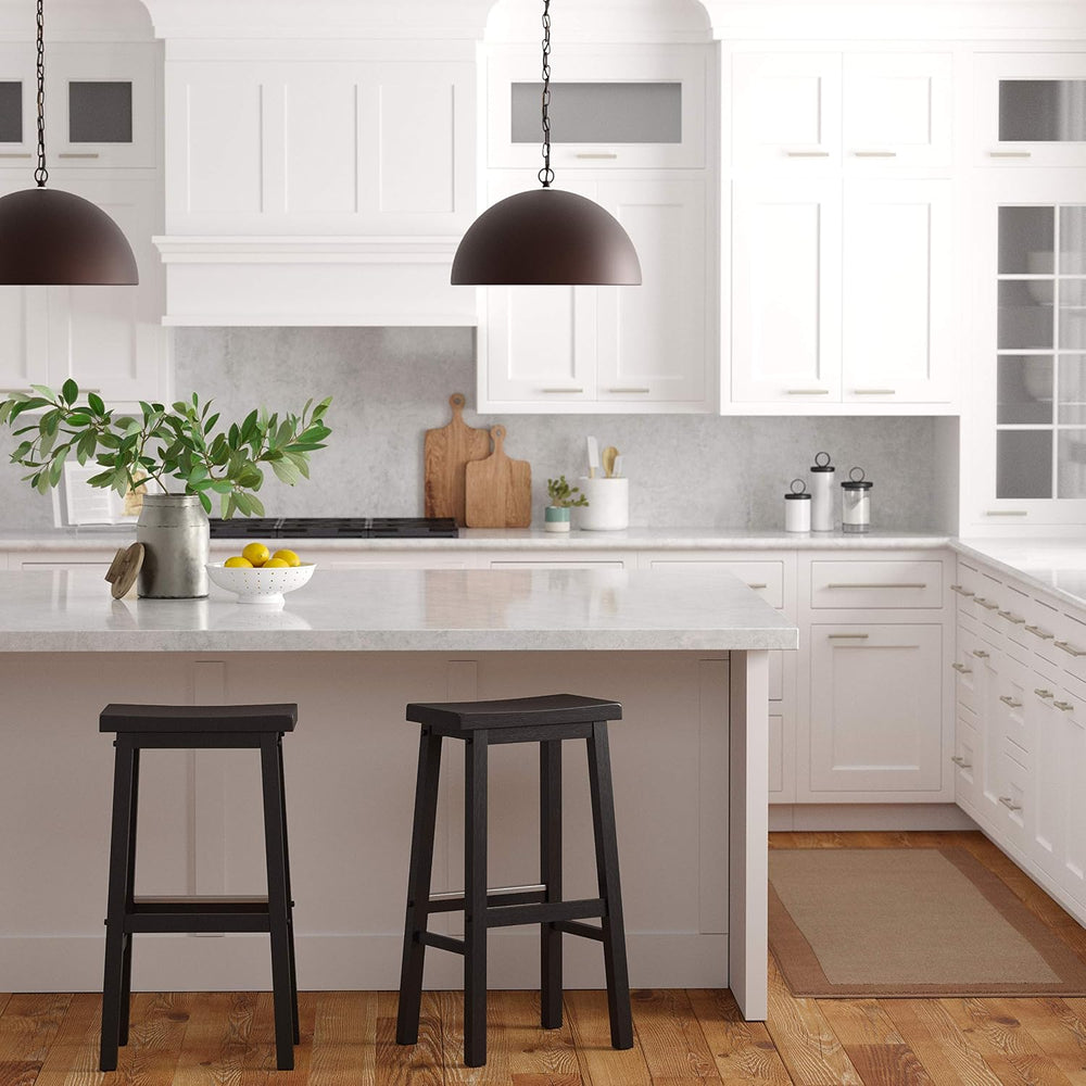 Solid Wood Kitchen Counter Bar Stool Dining Chair (Set of 2)