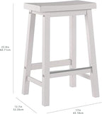 Solid Wood Kitchen Counter Short Bar Stool Dining (Set of 2)
