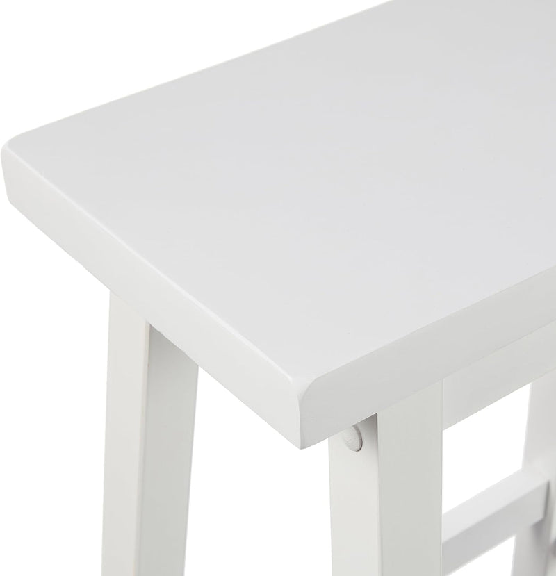 Solid Wood Kitchen Counter Short Bar Stool Dining (Set of 2)
