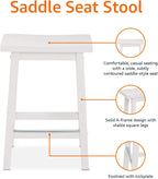 Solid Wood Kitchen Counter Short Bar Stool Dining (Set of 2)