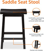 Solid Wood Kitchen Counter Short Bar Stool Dining (Set of 2)