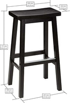 Solid Wood Kitchen Counter Short Bar Stool Dining (Set of 2)