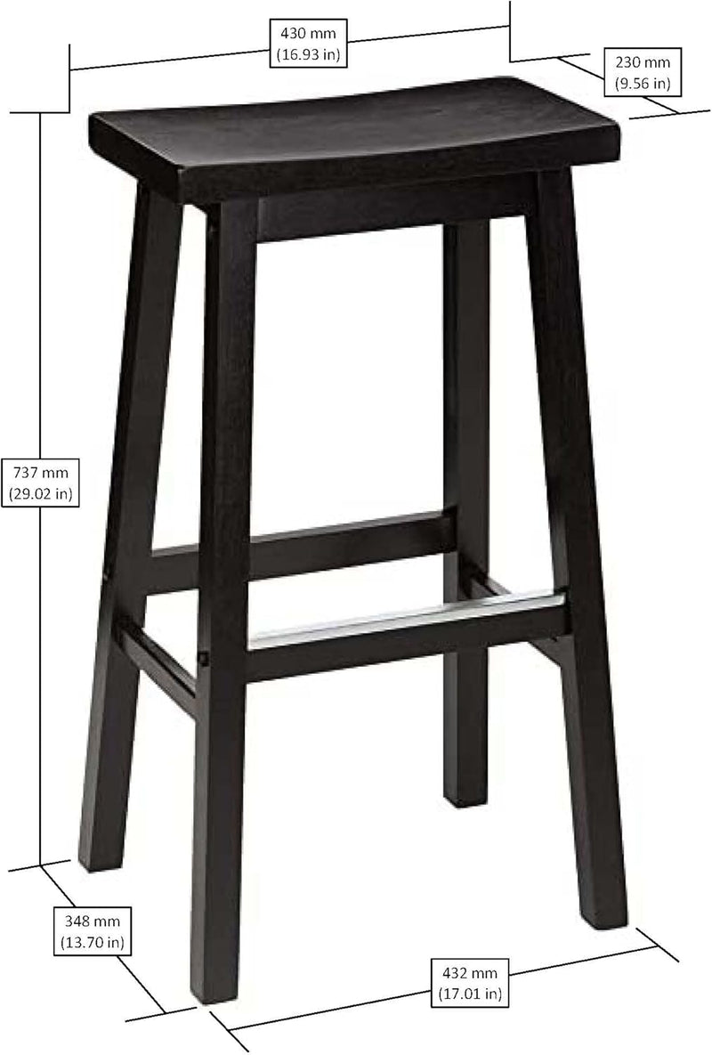 Solid Wood Kitchen Counter Short Bar Stool Dining (Set of 2)