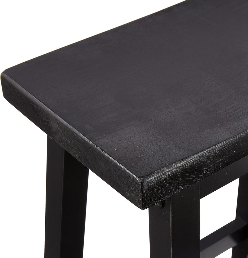 Solid Wood Kitchen Counter Short Bar Stool Dining (Set of 2)