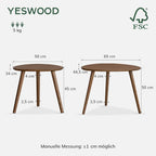 Solid Wood Nesting Table Modern Oval Coffee