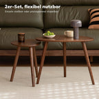 Solid Wood Nesting Table Modern Oval Coffee