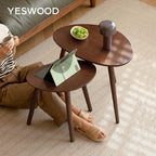 Solid Wood Nesting Table Modern Oval Coffee