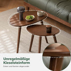Solid Wood Nesting Table Modern Oval Coffee