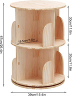 Solid Wood Rotating Bookcase Corner Storage